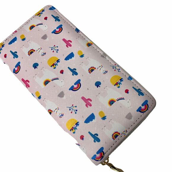 Llama Cactus Rainbow Wallet Kidcore Colorful - Picture 1 of 5